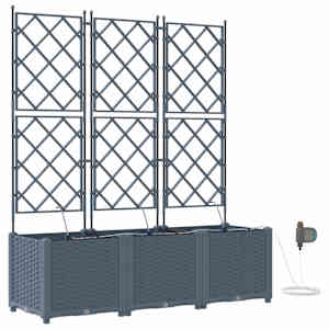 Zahradní pěstebník 3 pcs Světle šedá 120 x 40 x 142 cm Plast - obrázek 2