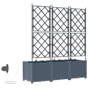 Zahradní pěstebník 3 pcs Světle šedá 120 x 40 x 142 cm Plast - obrázek 8