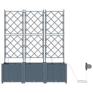 Zahradní pěstebník 3 pcs Světle šedá 120 x 40 x 142 cm Plast - obrázek 6
