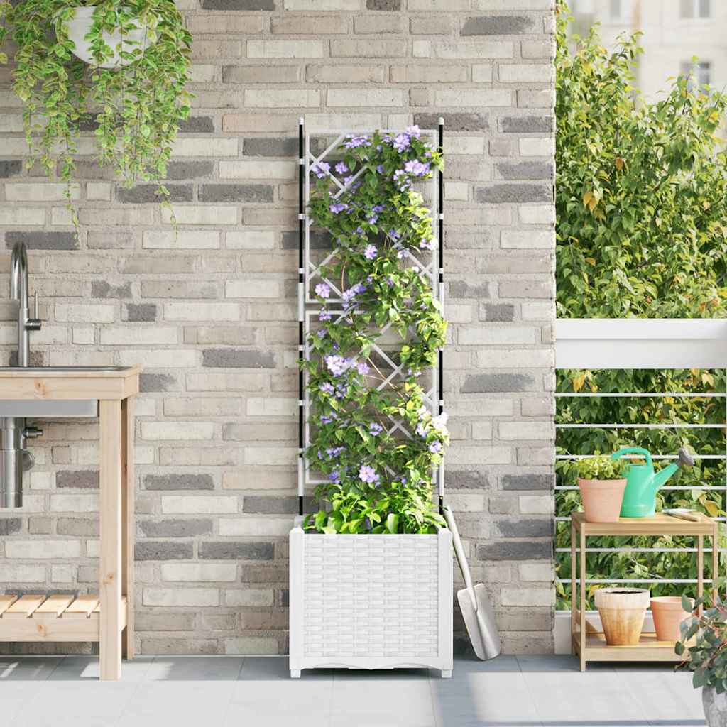 Aiataimede Alus Trellisega Valge 40x40x143 cm