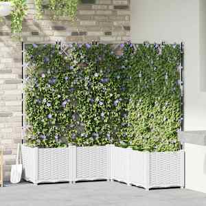 Vrtni lonček 5 pcs Bela 120 x 120 x 143 cm Jeklo