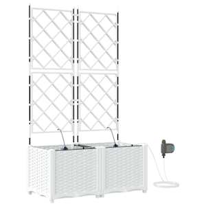 Zahradní pěstebník 2 ks Bílá 80 x 40 x 142 cm PP - obrázek 2