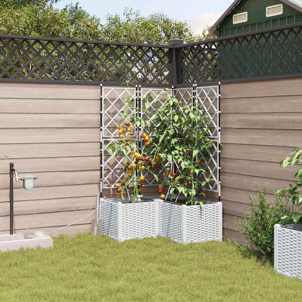 Haveplanter med vandingssystem 3 stk Hvid