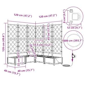 Zahradní pěstebník 5 ks Bílá 120 x 120 x 126 cm PP - obrázek 8