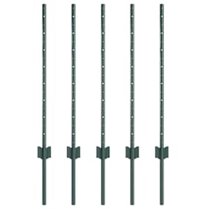 vidaXL Maatrikse posti 5 tk Roheline 120 cm Pulberv&auml;rvitud teras