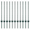 vidaXL Maatrikse posti 11 tk Roheline 120 cm Pulberv&auml;rvitud teras