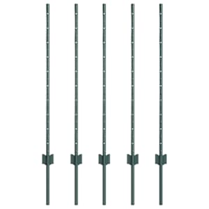 vidaXL Maatrikse posti 5 tk Roheline 140 cm Pulberv&auml;rvitud teras