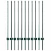 vidaXL Maatrikse posti 11 tk Roheline 140 cm Pulberv&auml;rvitud teras