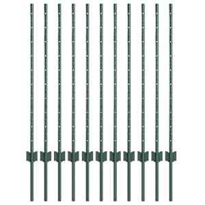 vidaXL Maatrikse posti 11 tk Roheline 140 cm Pulberv&auml;rvitud teras