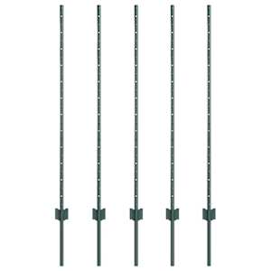 vidaXL Maatrikse posti 5 tk Roheline 160 cm Pulberv&auml;rvitud teras