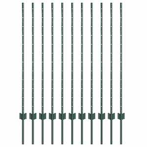 vidaXL Maatrikse posti 11 tk Roheline 160 cm Pulberv&auml;rvitud teras