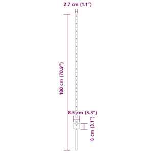 Zabudovaný plotový sloupek 5 ks Zelená 180 cm - obrázek 8