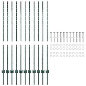 Zabudovaný plotový sloupek 11 pcs Zelená 180 cm - obrázek 5