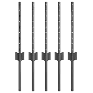 vidaXL Maatrikse posti 5 tk Hall 80 cm Pulberv&auml;rvitud teras