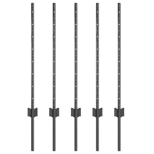 vidaXL Maatrikse posti 5 tk Hall 120 cm Pulberv&auml;rvitud teras