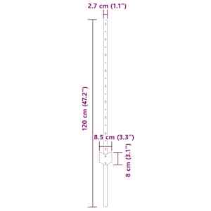 Zabudovaný plotový sloupek 11 ks Šedá 120 cm - obrázek 7