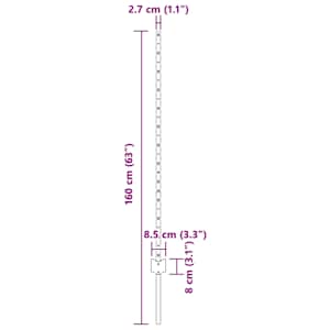 Zabudovaný plotový sloupek 5 ks Šedá 160 cm - obrázek 8