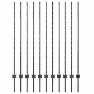 vidaXL Maatrikse posti 11 tk Hall 180 cm Pulberv&auml;rvitud teras