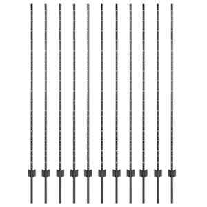 vidaXL Maatrikse posti 11 tk Hall 200 cm Pulberv&auml;rvitud teras