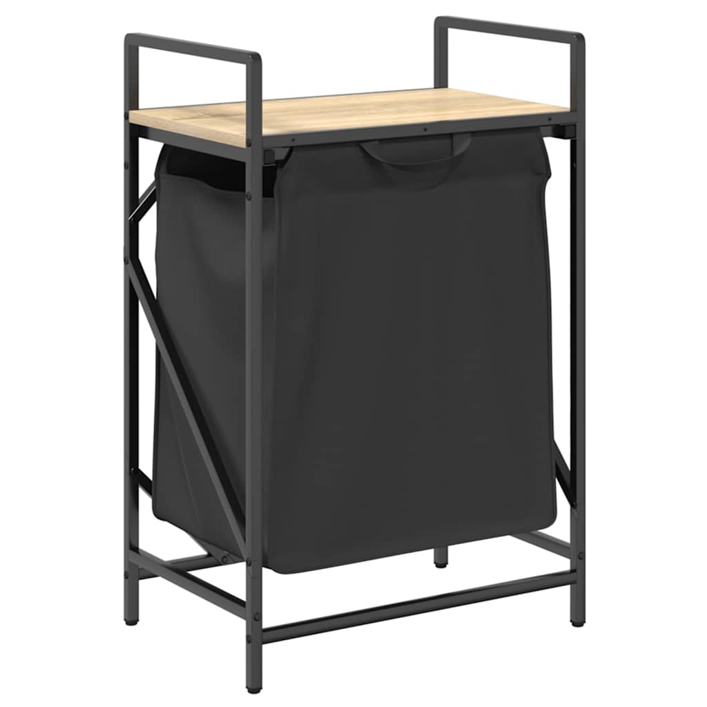 vidaXL Koš na prádlo se 1 přihrádkou a policí dub sonoma