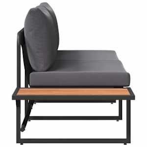 Zahradní sofa s polštářem Antracit 200,5 x 70 x 85,5 cm Ocel - obrázek 7