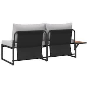 Zahradní sofa s polštářem Světle šedá 200,5 x 70 x 85,5 cm Ocel - obrázek 5