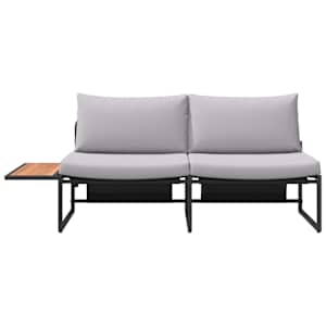 Zahradní sofa s polštářem Světle šedá 200,5 x 70 x 85,5 cm Ocel - obrázek 6