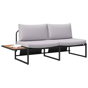 Zahradní sofa s polštářem Světle šedá 200,5 x 70 x 85,5 cm Ocel - obrázek 3