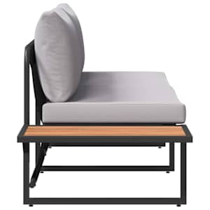 Zahradní sofa s polštářem Světle šedá 200,5 x 70 x 85,5 cm Ocel - obrázek 7