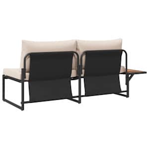 Zahradní sofa s polštářem Taupe 200,5 x 70 x 85,5 cm Ocel - obrázek 5