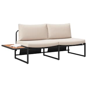 Zahradní sofa s polštářem Taupe 200,5 x 70 x 85,5 cm Ocel - obrázek 3