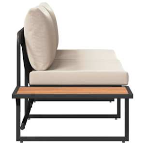 Zahradní sofa s polštářem Taupe 200,5 x 70 x 85,5 cm Ocel - obrázek 7