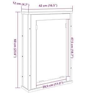 Zrcadlová skříň Sonoma dub 42 x 12 x 60 cm kompozitní dřevo - obrázek 12