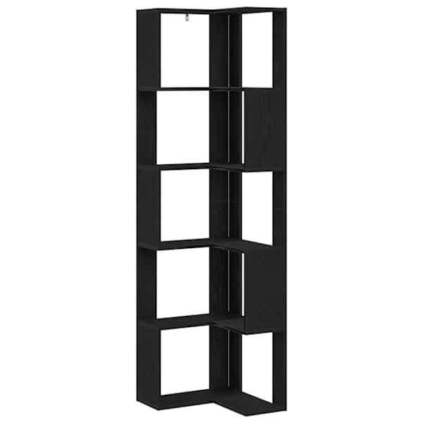 vidaXL Raamatukapp 5 tasandit 50 x 50 x 179 cm Must tamm