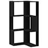 vidaXL Raamatukapp 3 tasandit 50 x 50 x 102 cm Must tamm