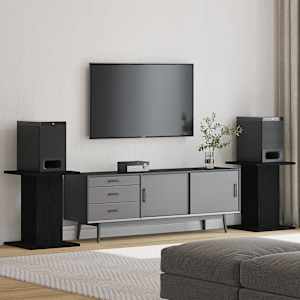 Stojala za zvočnike 2 pcs Črna Orehovina 30 x 30 x 40 cm