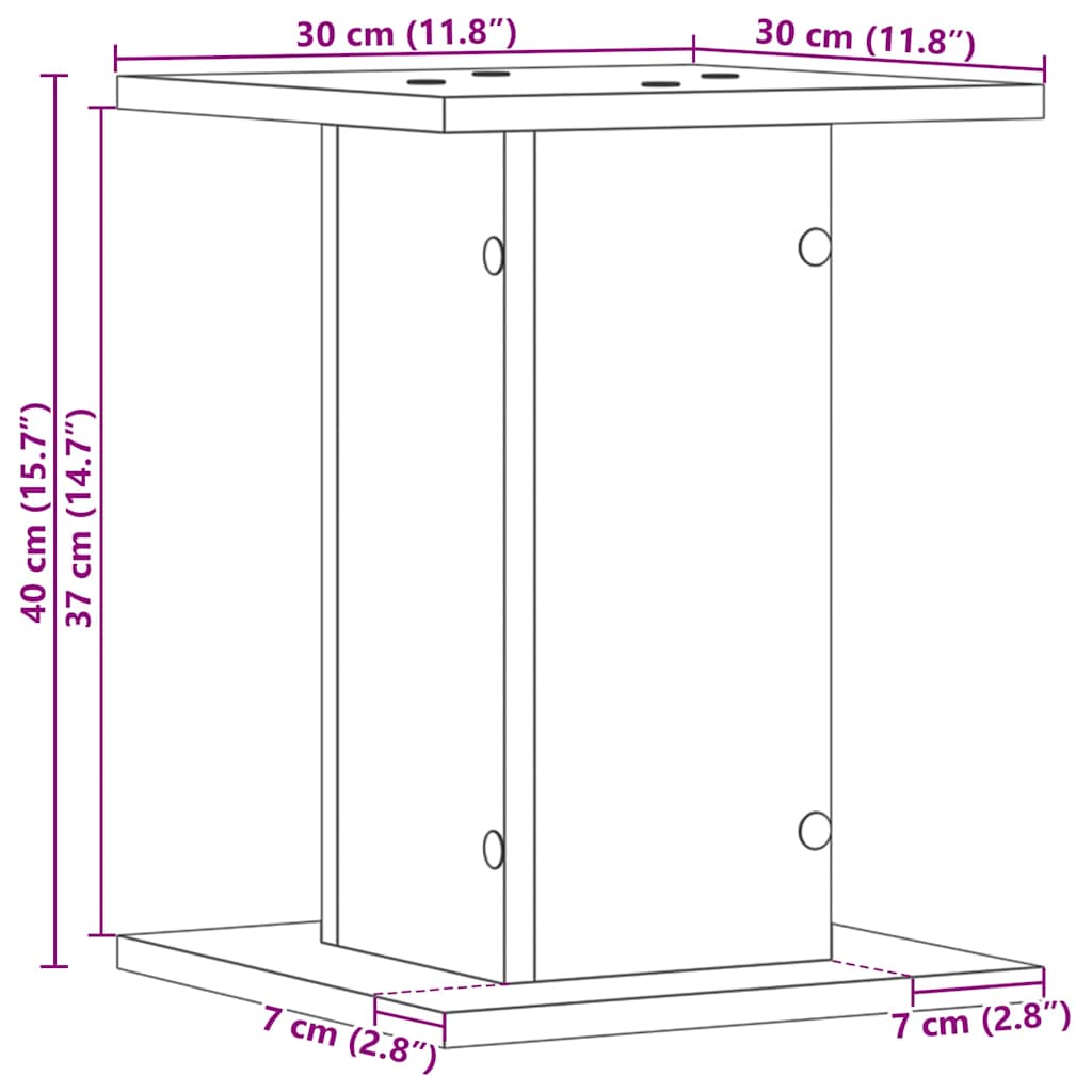 Hangszóró állványok 2 pcs Musta tammi 30 x 30 x 40 cm Faanyag 