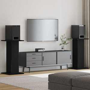 Stojala za zvočnike 2 pcs Črna Orehovina 30 x 30 x 60 cm