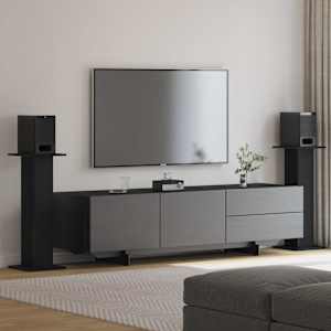 Stojala za zvočnike 2 pcs Črna Orehovina 30 x 30 x 80 cm