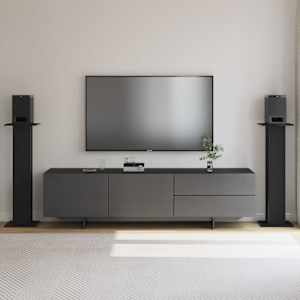 Stojala za zvočnike 2 pcs Črna Orehovina 30 x 30 x 95 cm