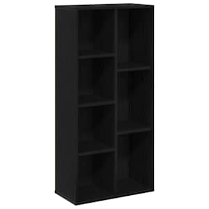 vidaXL Raamatukapp 7 tasandit 50 x 25 x 102 cm Must tamm