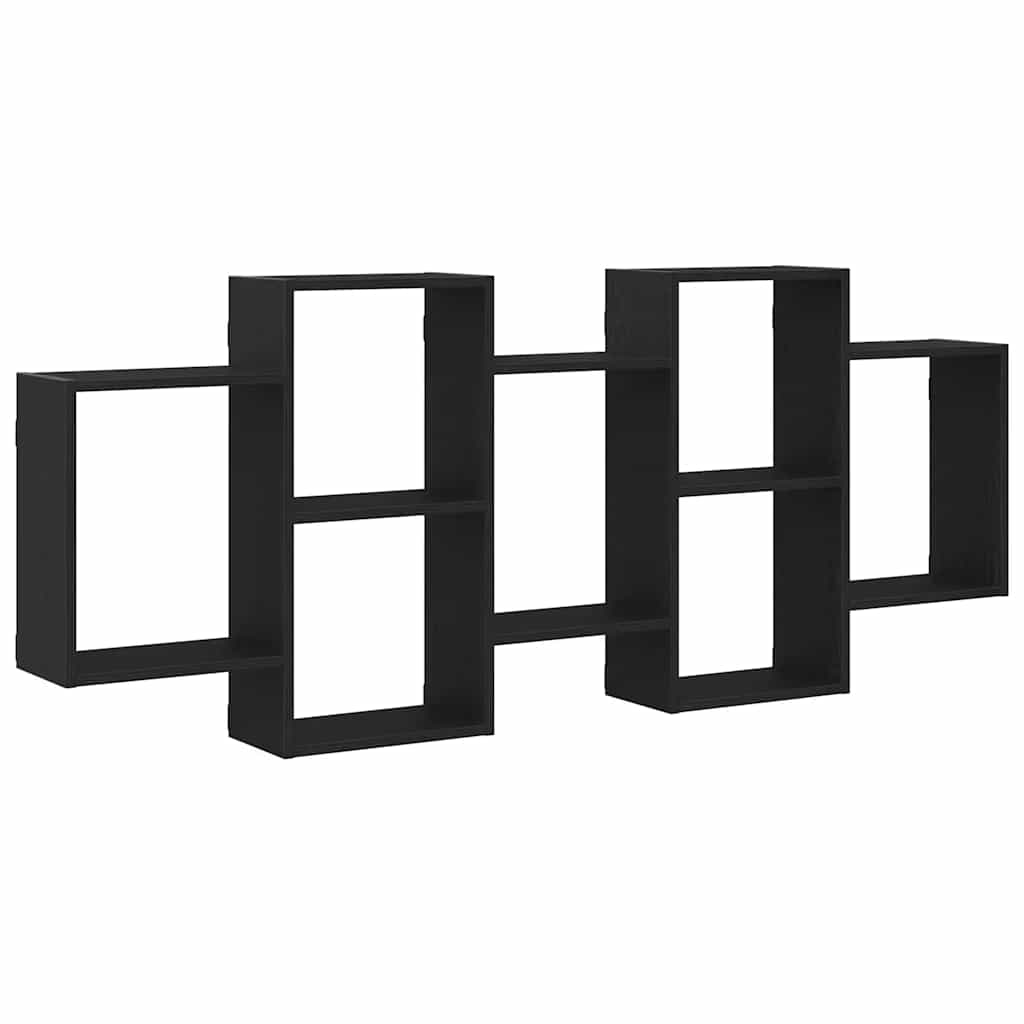 Thumbnail - vidaXL Wandregal Schwarz Eichen-Optik 159x18x65 cm Holzwerkstoff