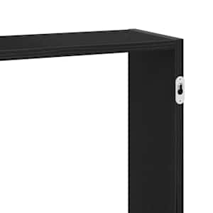 Nástěnná police černý dub 159 x 18 x 65 cm, konstrukční dřevo - obrázek 9