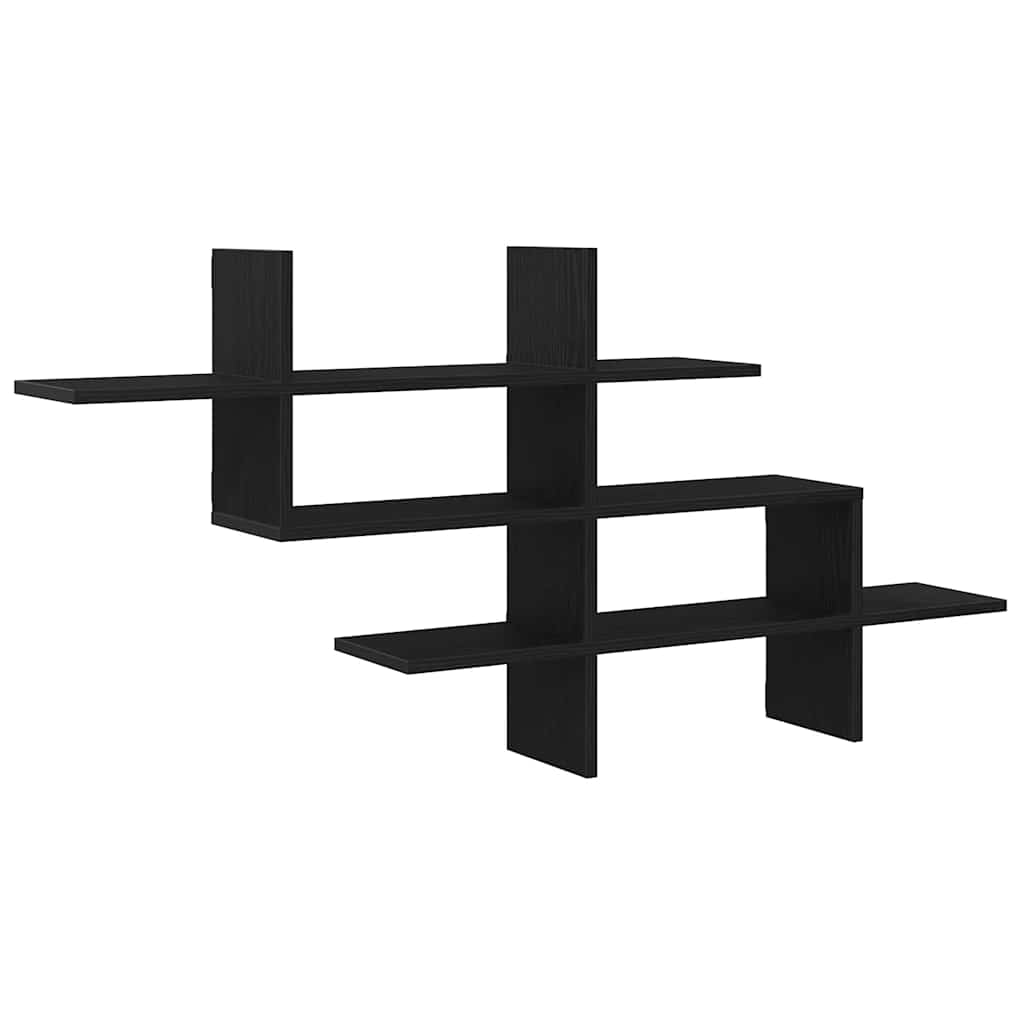 Thumbnail - vidaXL Wandregal Schwarz Eichen-Optik 124,5x18x60,5 cm Holzwerkstoff
