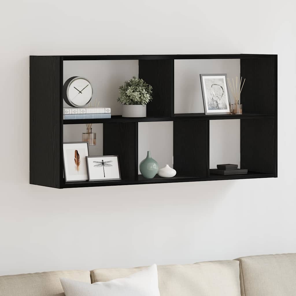 væghylde 100x25x50 cm konstrueret træ sort egetræsfarve