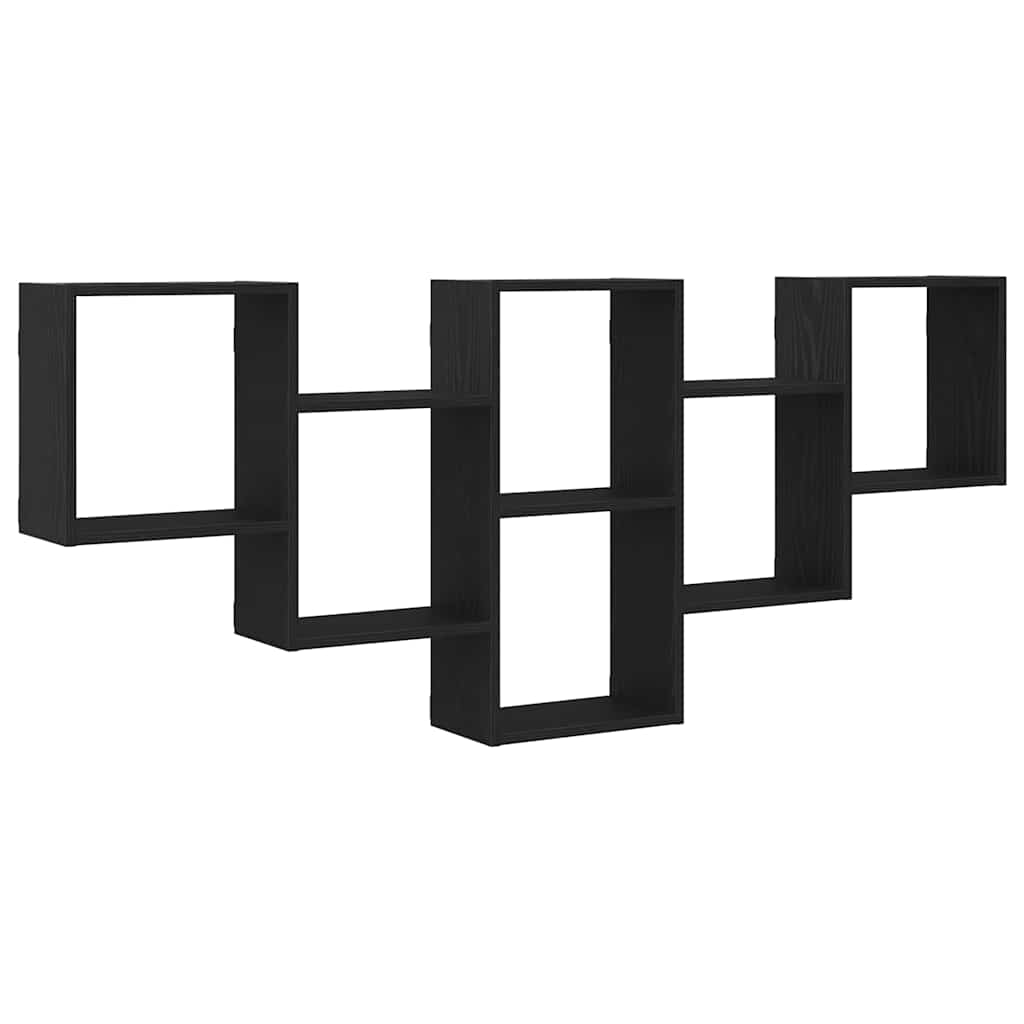 Thumbnail - vidaXL Wandregal Schwarz Eichen-Optik 159x18x66 cm Holzwerkstoff