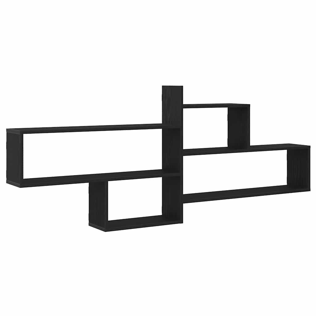 Thumbnail - vidaXL Wandregal Schwarz Eichen-Optik 167,5x18x68 cm Holzwerkstoff