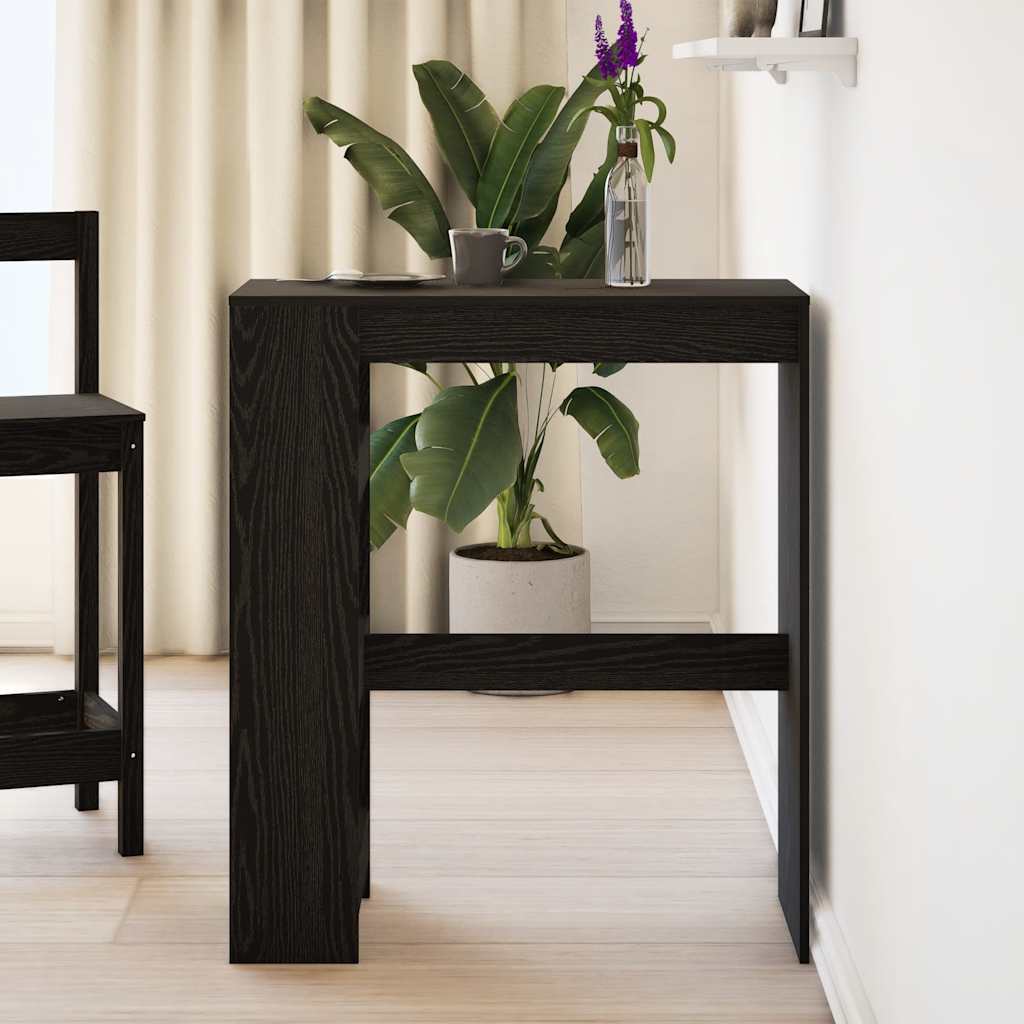 vidaXL Bartafel met rekken Zwarte eik 90x40x103,5 cm bewerkt hout