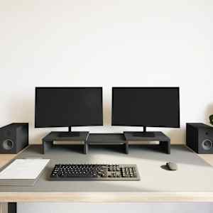 Nastavitelný stojan na monitor, černý dub 60 x 24 x 10,5 cm, konstrukční dřevo - obrázek 3