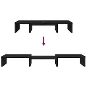 Nastavitelný stojan na monitor, černý dub 60 x 24 x 10,5 cm, konstrukční dřevo - obrázek 8